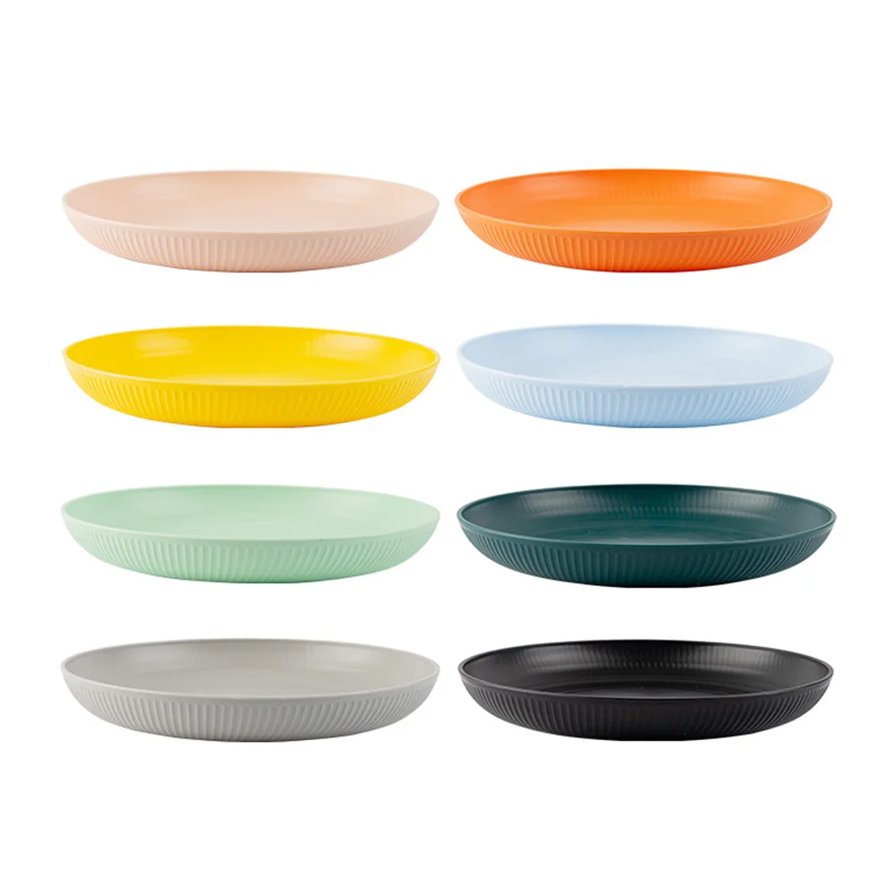 Cake Board Round - 23 センチメートルラウンドサラダデザートディナープレート積み重ね可能壊れない再利用可能な 4 個小麦わら皿電子レンジ対応フルーツプレートダイニング用