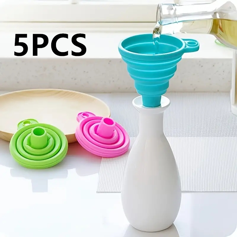 Miniature Baking Kitchen - シリコーン折りたたみ漏斗多機能ポータブルミニキッチン格納式油漏れ家庭用液体ディスペンサーキッチン用品