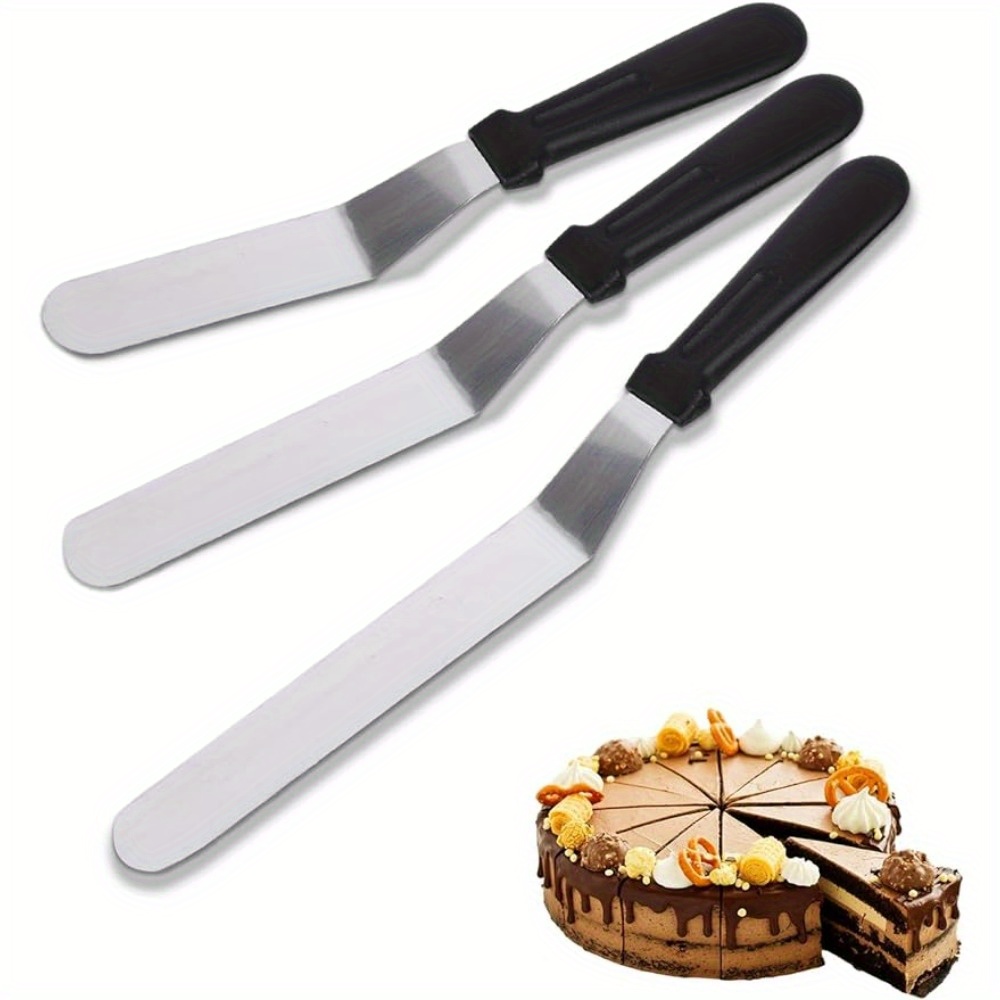 Offset Spatula Set - アイシングスパチュラ角度付きステンレス鋼パレットナイフ湾曲したオフセットブレードプロフェッショナルフロストクリームスパチュラケーキペストリーベーキング用