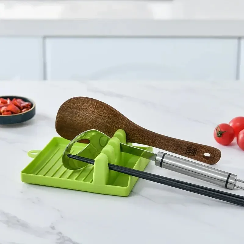 Offset Spatula Set - プラスチックスプーンスパチュラホルダーキッチン収納ラック、漏れ防止トレイ付き、箸スープスプーンベーキングツールオーガナイザー用