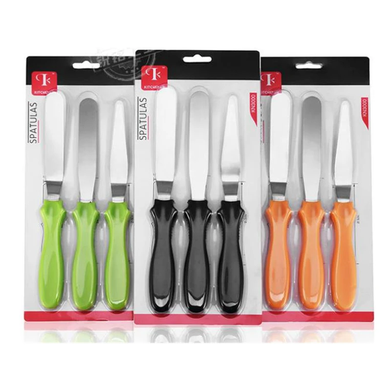 Offset Spatula Set - 角度付きベーキングヘラ,ケーキアイシングヘラ,滑らかな充填ツール,カッターセット,結婚式,バレンタインデー,1セットあたり3個