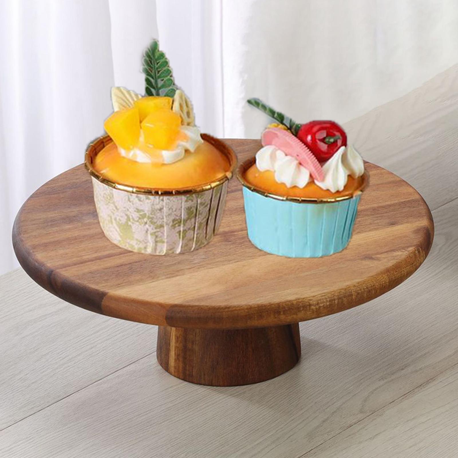 Cake Board Round - 木製ケーキスタンド 多用途チーズボード サービングトレイ マフィン用サービングプラッター