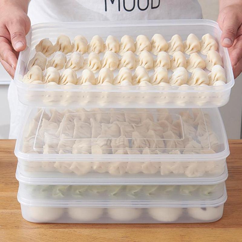 Kitchen Baking Tray Organizer - 新製品・キッチン収納ボックス 冷蔵庫オーガナイザー 透明食品容器 トレイ 餃子・果物・野菜・肉・ケーキ用