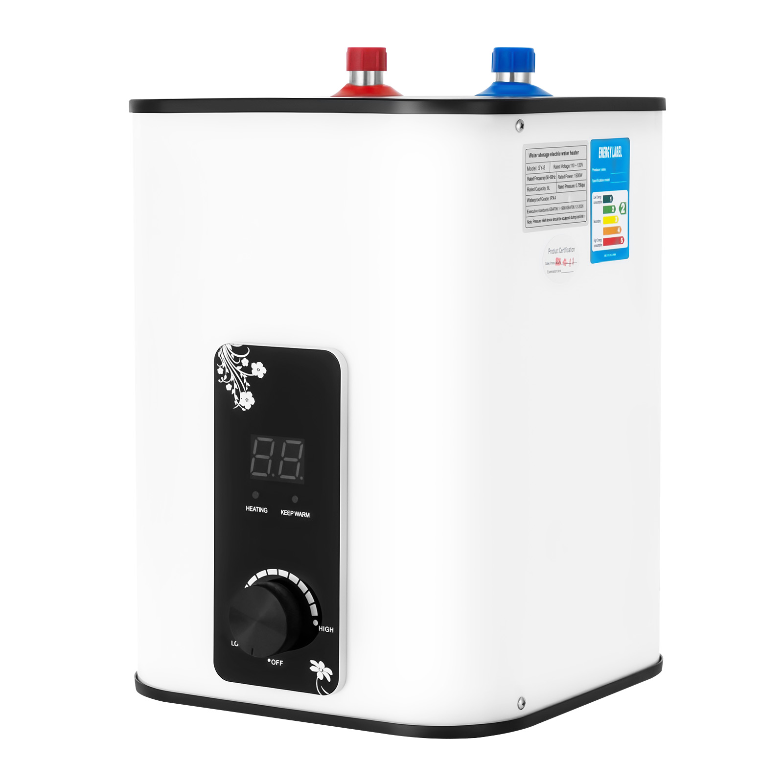 Miniature Baking Kitchen - インスタント温水器 1500W、8L 電気ミニタンク給湯器 1500W 温度制御付き 32-149