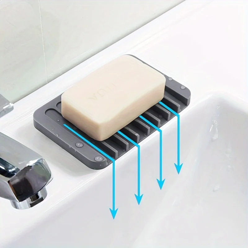 Kitchen Baking Tray Organizer - 新しい1個入りシリコン製水切り石鹸置き、穴あけ不要、滑り止め、創造的な棚、柔軟なキッチン/バスルームカウンター用、家庭用収納オーガナイザー
