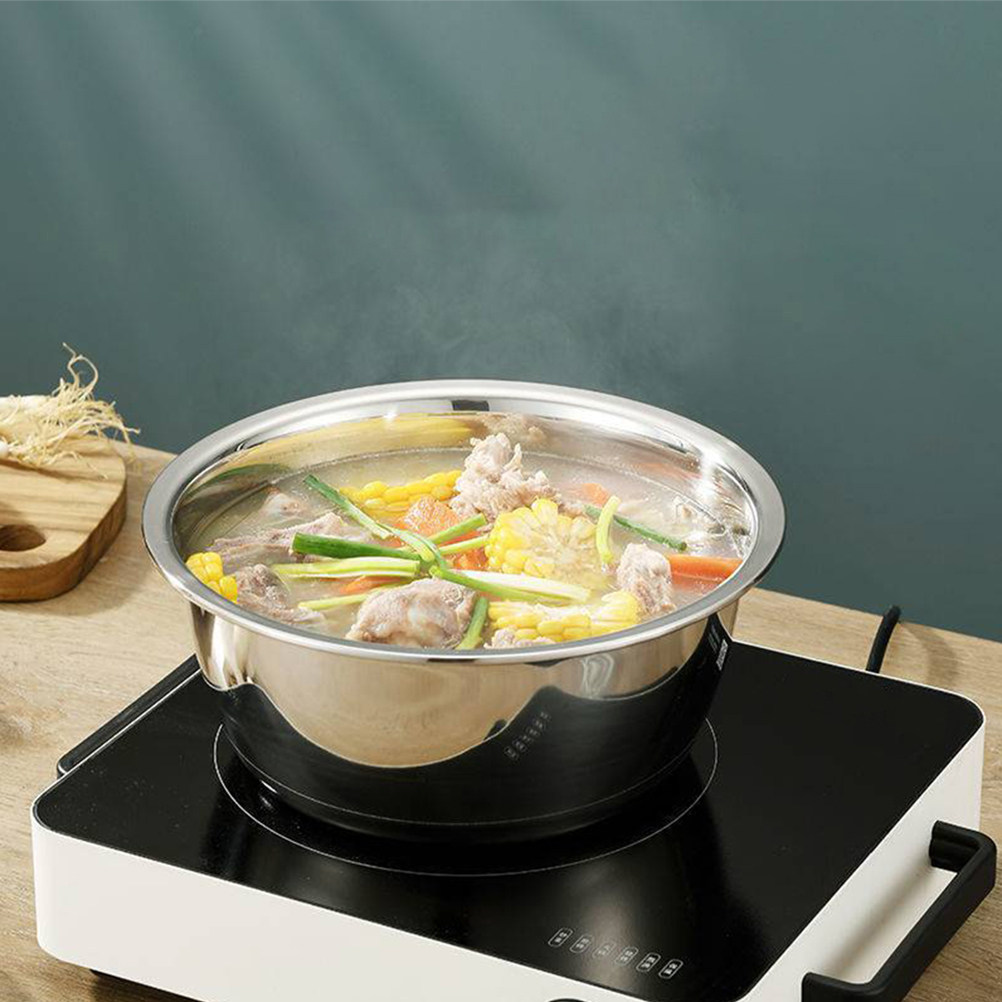 Kitchen Baking Cooking - ステンレス製ミキシングボウル、深型で頑丈なキッチンボウル、生地こね、卵泡立て、スープ作り、サラダ準備、ベーキング、料理に最適