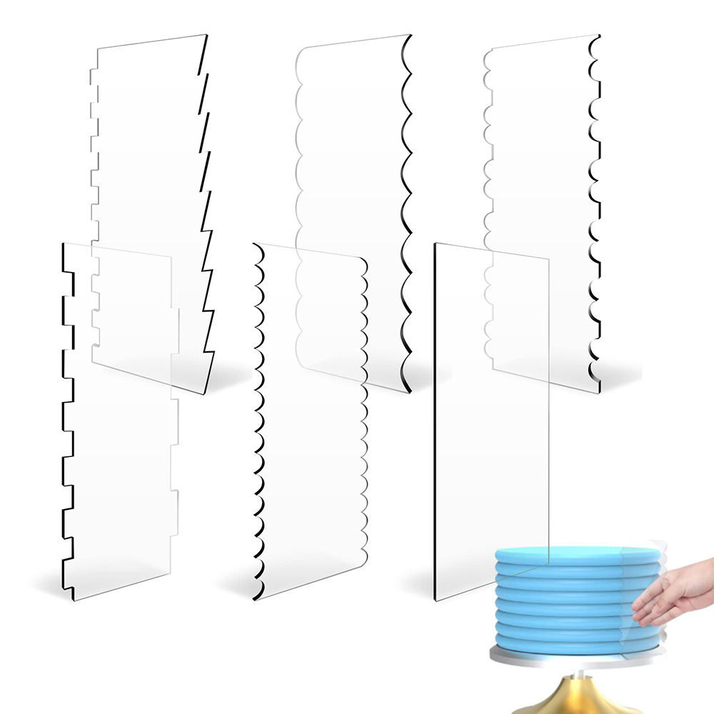 2 個アクリルケーキスクレーパーセット装飾輪郭ストライプケー - Offset Spatula Set のレビューと価格
