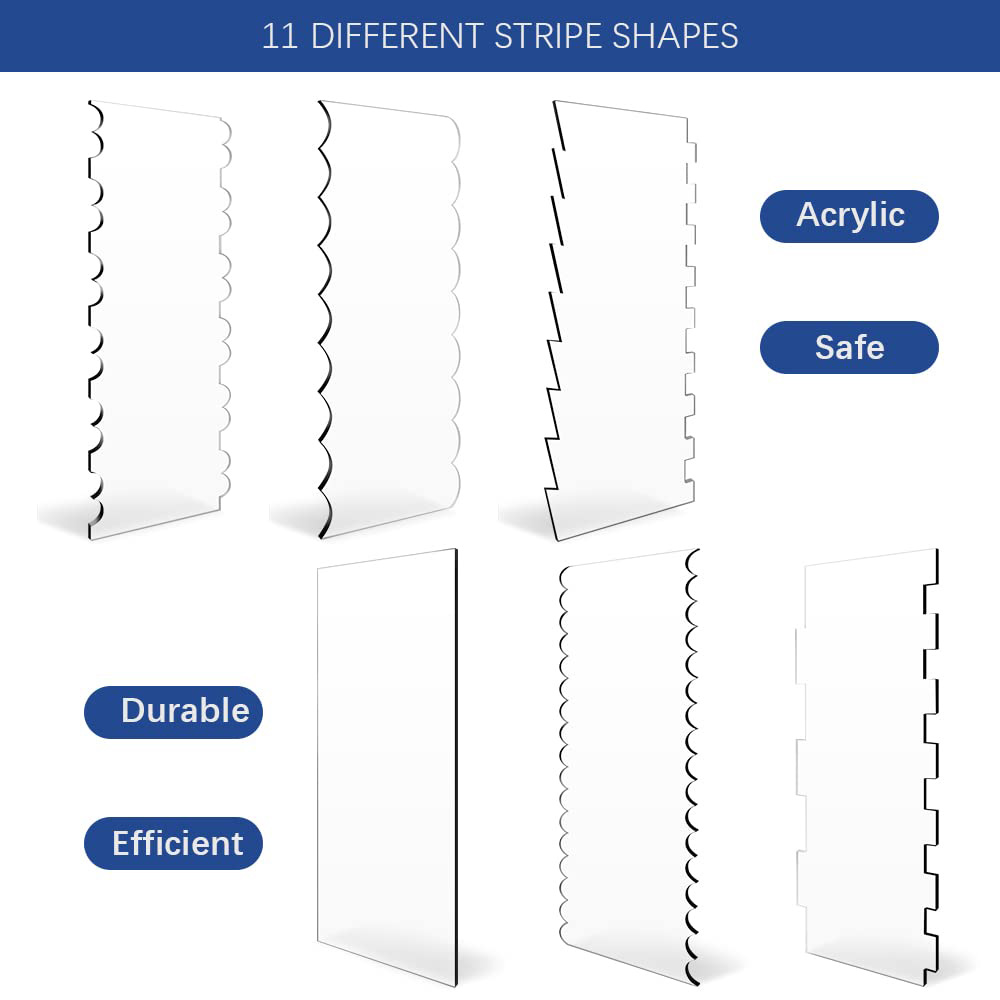 2 個アクリルケーキスクレーパーセット装飾輪郭ストライプケー - Offset Spatula Set のレビューと価格