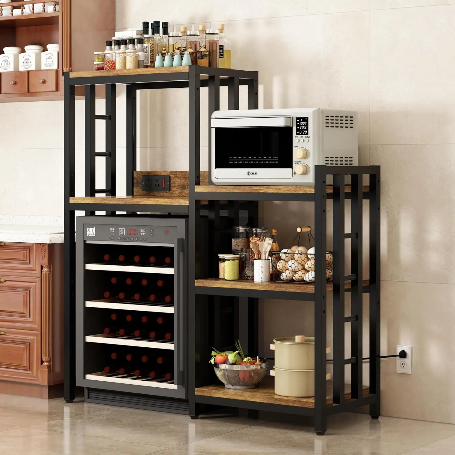 6段キッチンベーカーラック電源コンセント付き電子レンジスタン - Kitchen Baker のレビューと価格