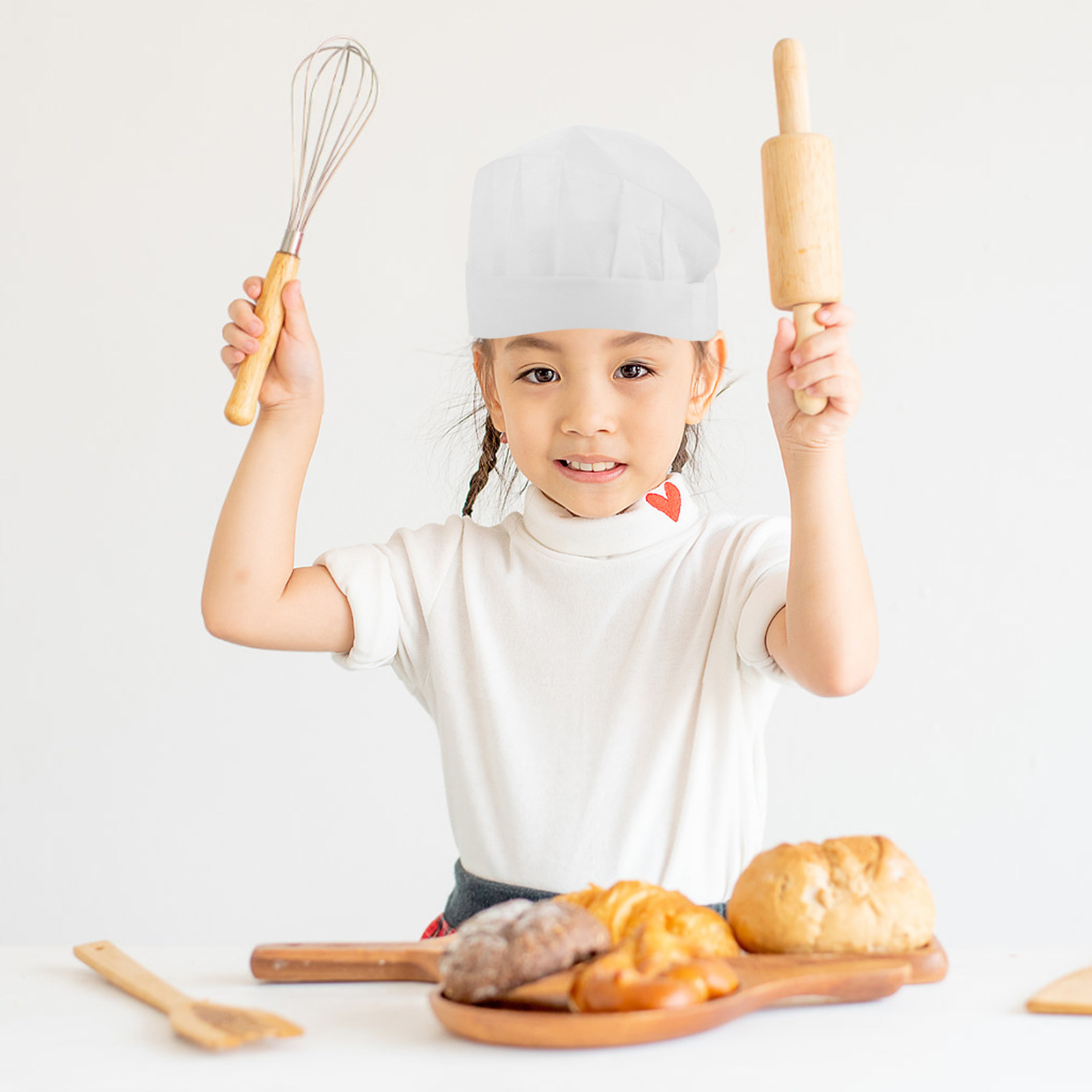 15個入り使い捨て子供用シェフハット、小型ホワイト不織布キッ - Kitchen Baking Cooking のレビューと価格