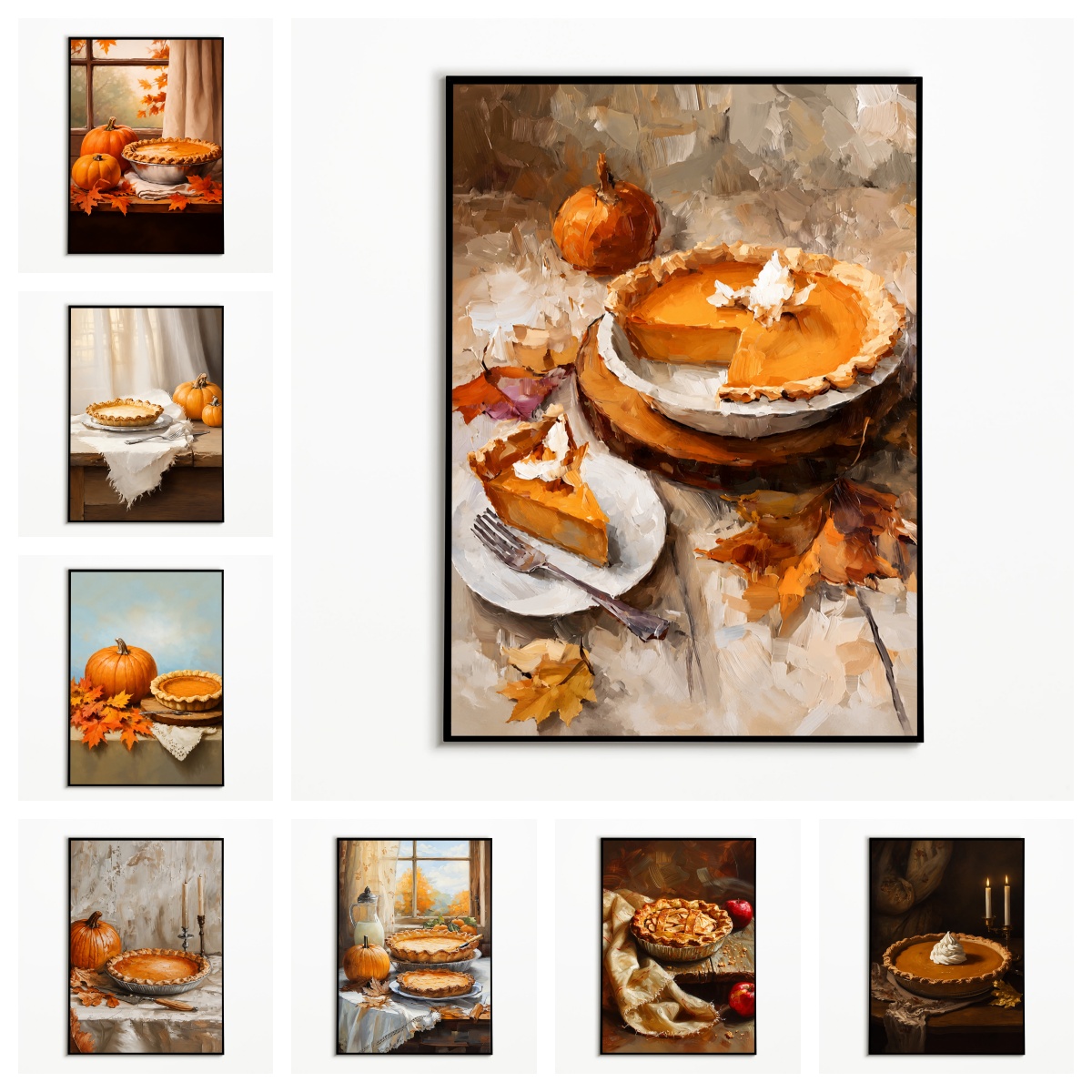 1枚入り秋のパンプキンパイの美味しさポスター、コテージ風焼き - Kitchen Baking Wall Art のレビューと価格