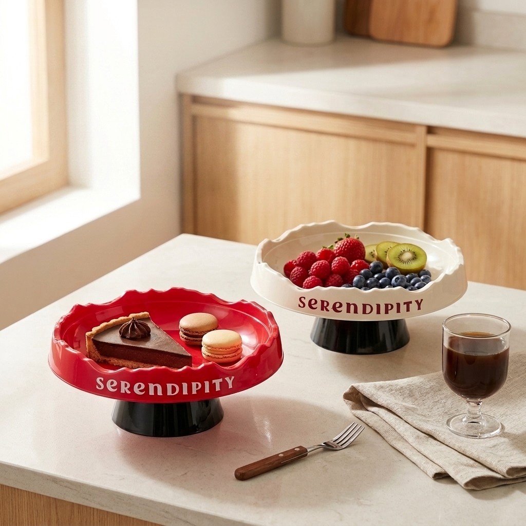波型プラスチック製ケーキスタンド、取り外し可能な台座、フルー - Cake Board Round のレビューと価格
