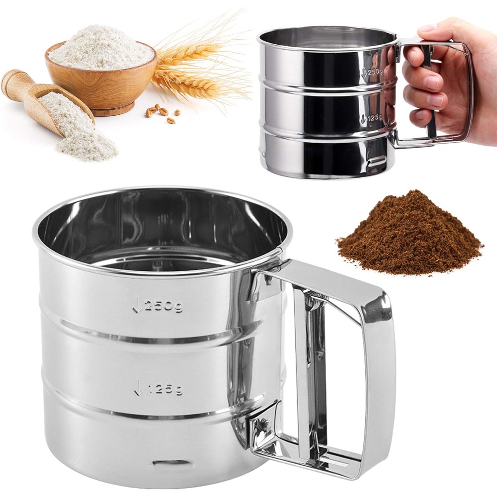 小麦粉ふるい、コーヒー粉ふるいカップ、ステンレスメッシュ半自 - Baking Powder Kitchen のレビューと価格