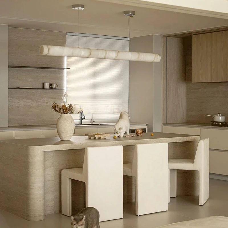 ミニマリストラグジュアリー大理石ハンギングランプ調光可能LE - Kitchen Baking Island のレビューと価格