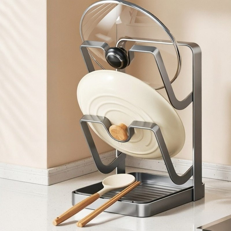 カウンタートップ用頑丈炭素鋼製鍋蓋ホルダー、多機能キッチンラ - Offset Spatula Set のレビューと価格
