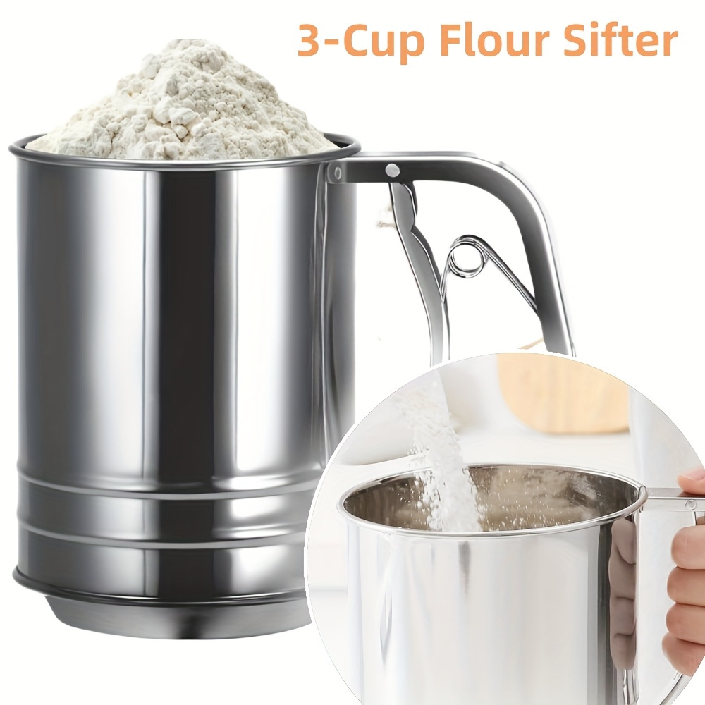 1/2個入り ステンレス製粉ふるい 片手プレス クランク式粉 - Baking Powder Kitchen のレビューと価格