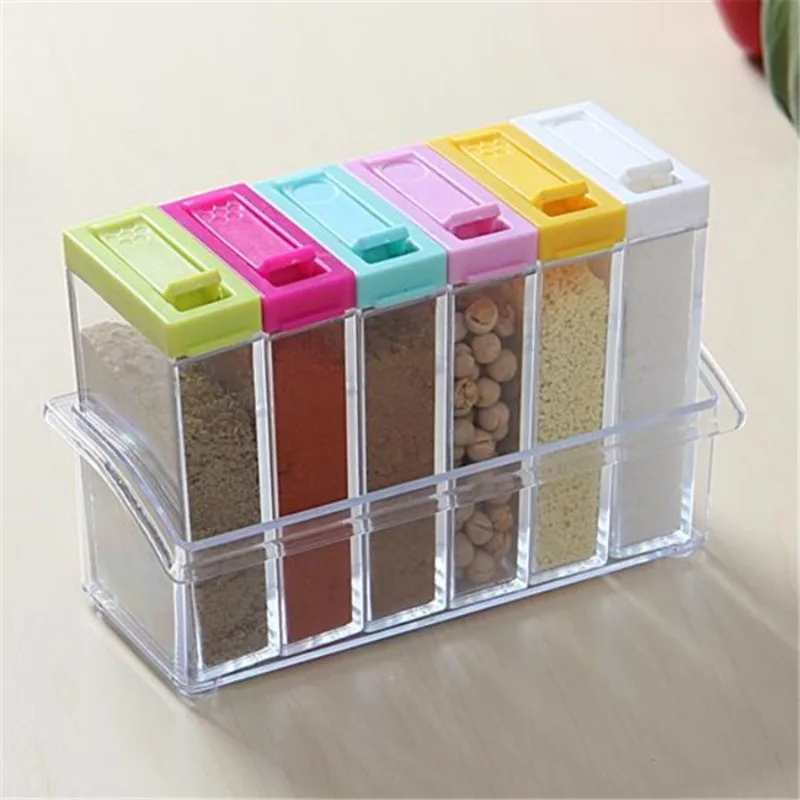 透明調味料 6 グリッド調味料ボックス 6 個セットキッチン - Kitchen Baking Tray Organizer のレビューと価格