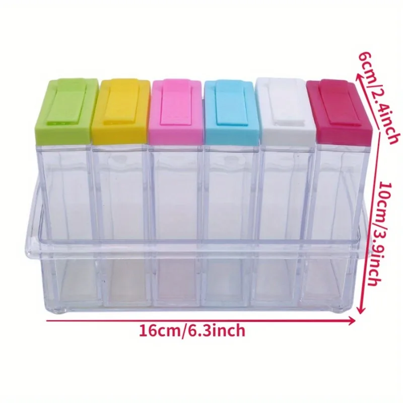 透明調味料 6 グリッド調味料ボックス 6 個セットキッチン - Kitchen Baking Tray Organizer のレビューと価格