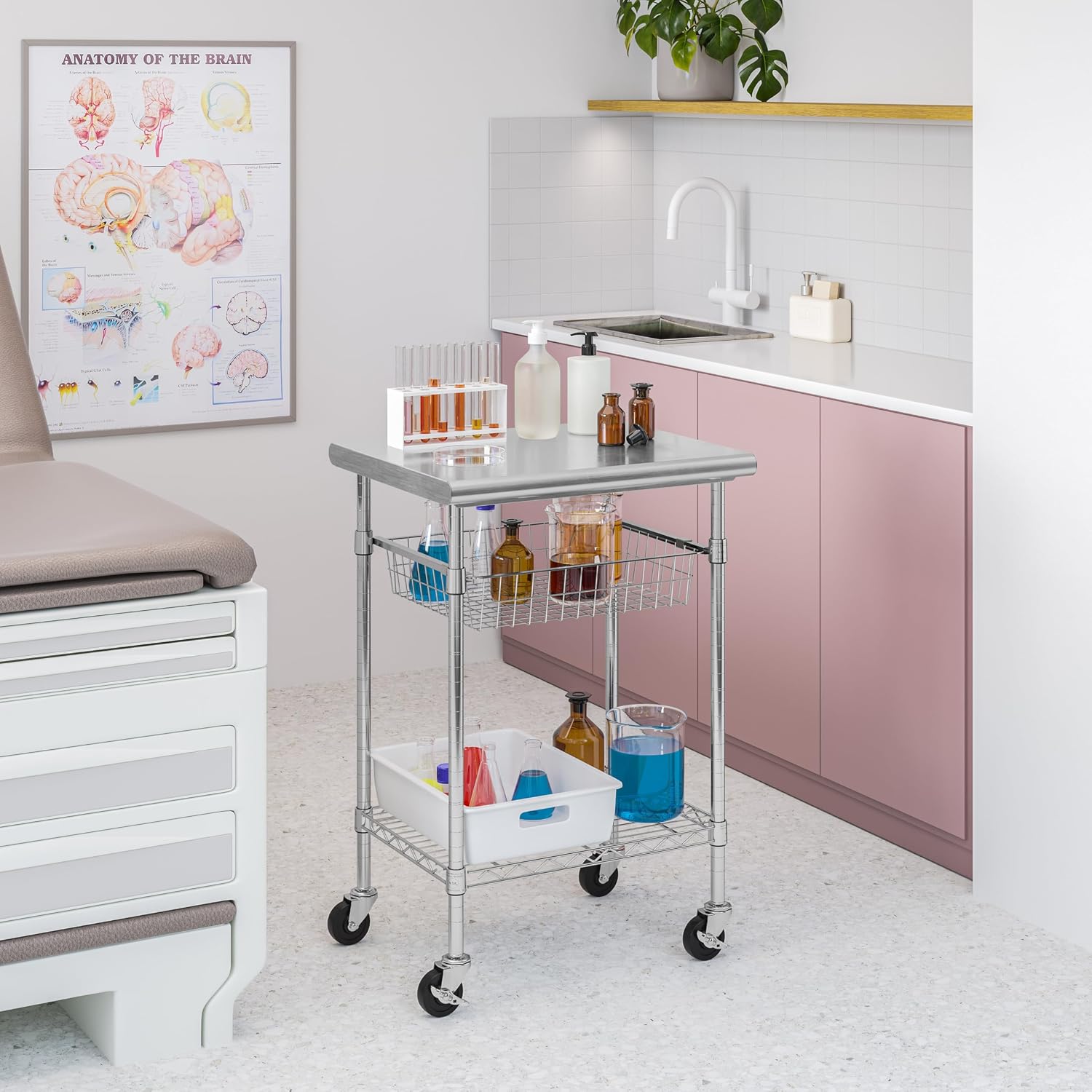 ステンレス製業務用調理台カート、モバイルキッチンアイランドワ - Kitchen Baking Island のレビューと価格