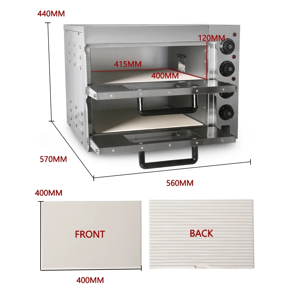 ホームワイズ業務用二層式電気オーブン、ステンレス製、ケーキ、 - Commercial Kitchen Baking Oven のレビューと価格