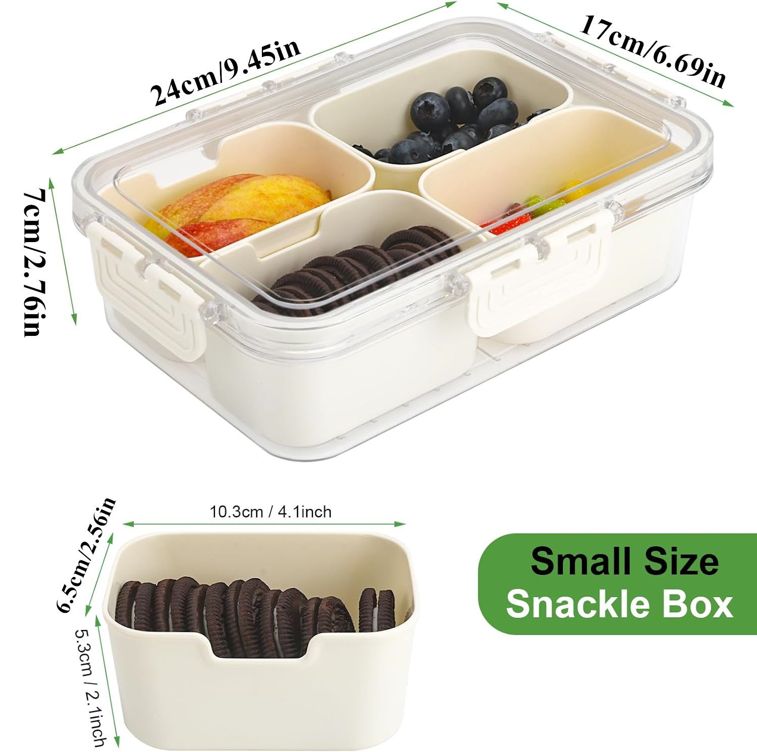 ポータブル食品保存箱、スナック収納ボックス、蓋付き4つのコン - Kitchen Baking Tray Organizer のレビューと価格