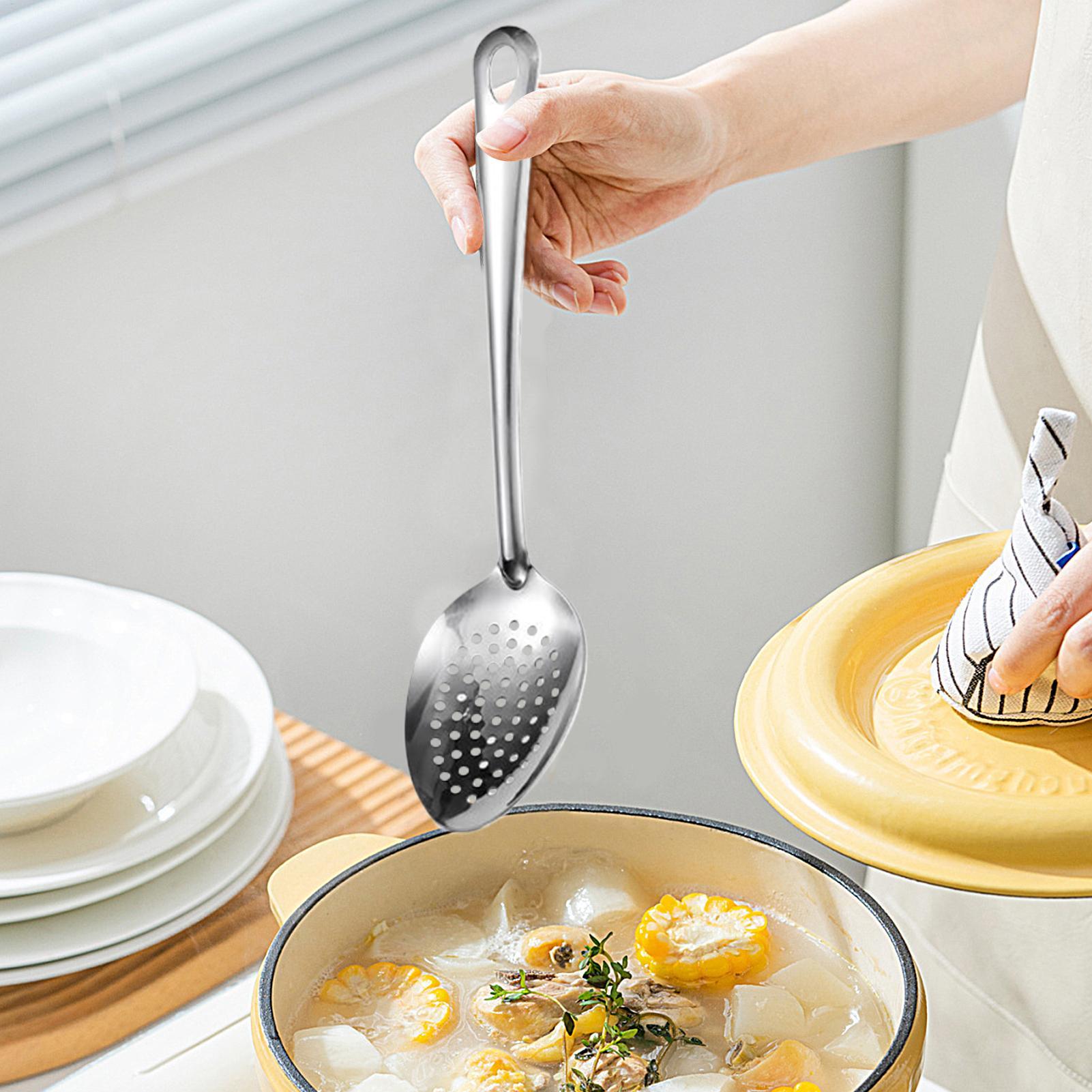 新しい金属製の穴あきスプーン、ステンレス製の穴あきスプーン、 - Offset Spatula Set のレビューと価格