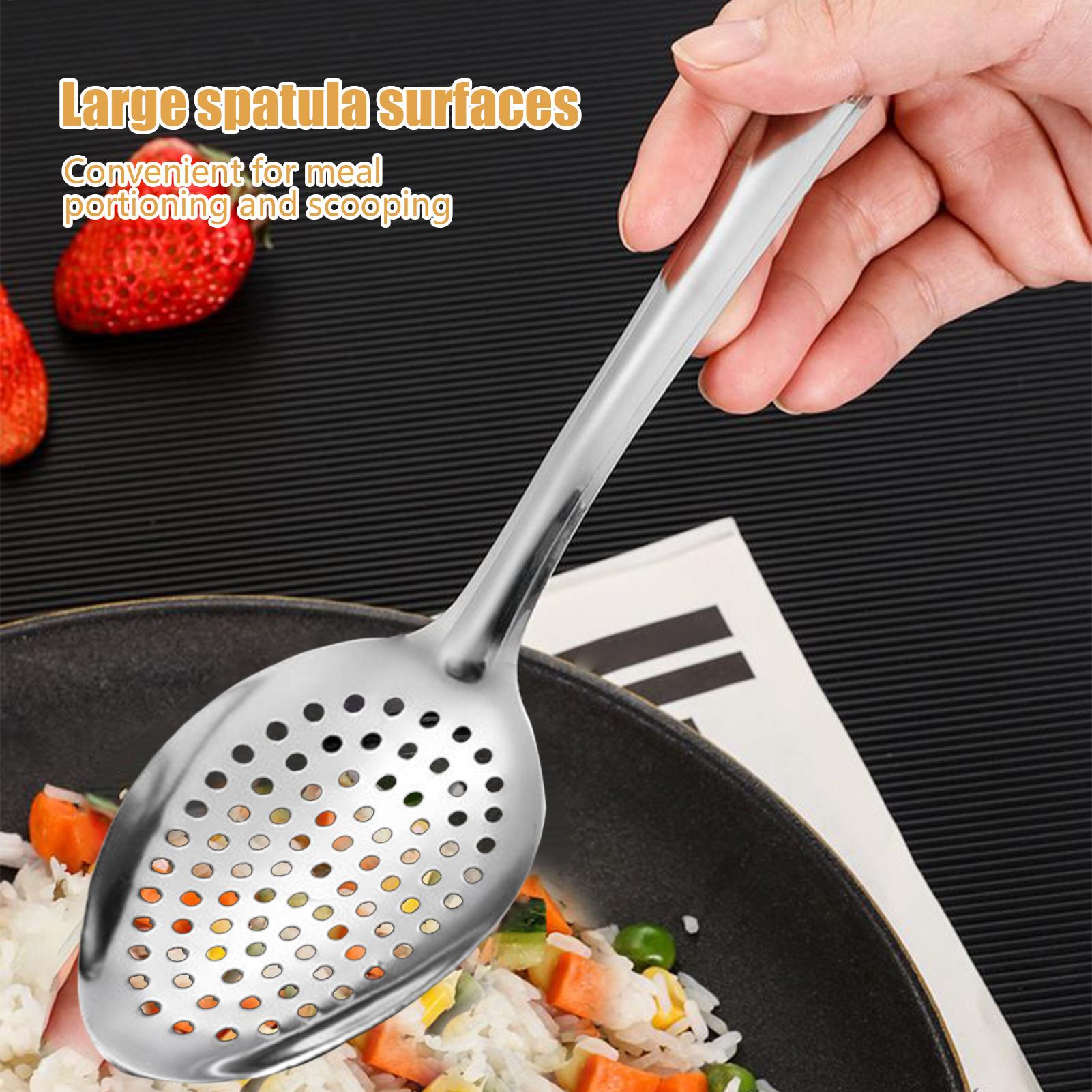 新しい金属製の穴あきスプーン、ステンレス製の穴あきスプーン、 - Offset Spatula Set のレビューと価格