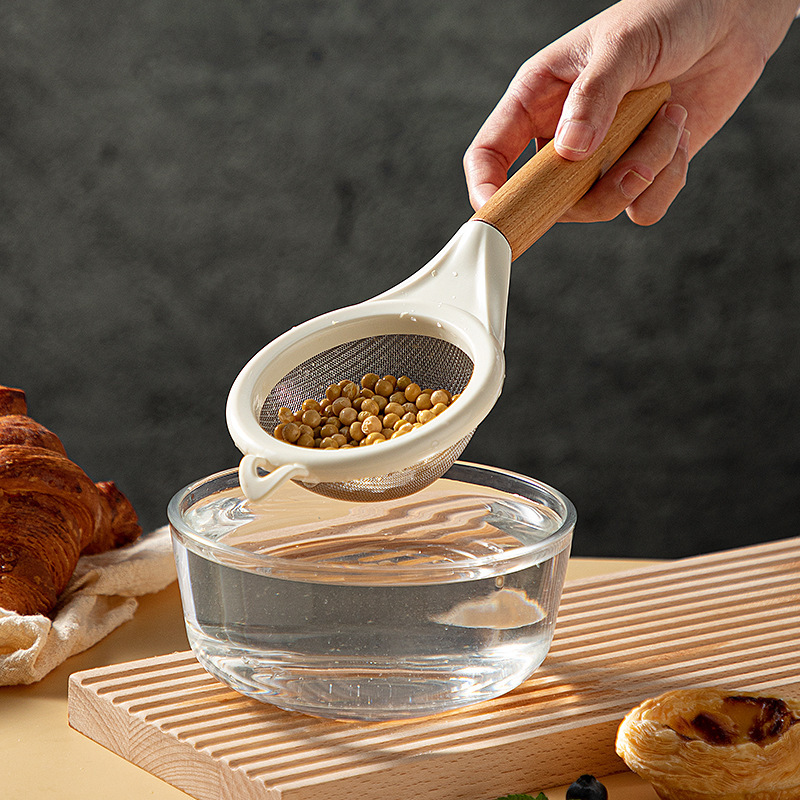 新型木製ハンドル付き粉ふるい キッチンベーキング用細目粉ふる - Baking Powder Kitchen のレビューと価格