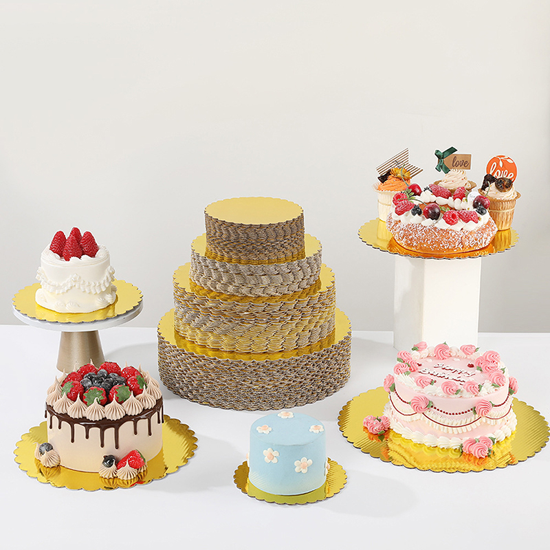 4/5/6/7/8/10インチ ゴールデンラウンドケーキボー - Cake Board Round のレビューと価格