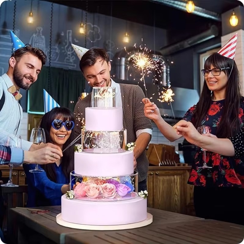 アクリルケーキディスプレイラウンドスタンド DIY ウェディ - Cake Board Round のレビューと価格