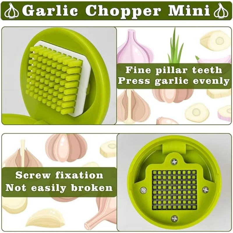 ガーリックプレスチョッパー 手動ガーリックミンサー スライサ - Kitchen Baking Tray Organizer のレビューと価格