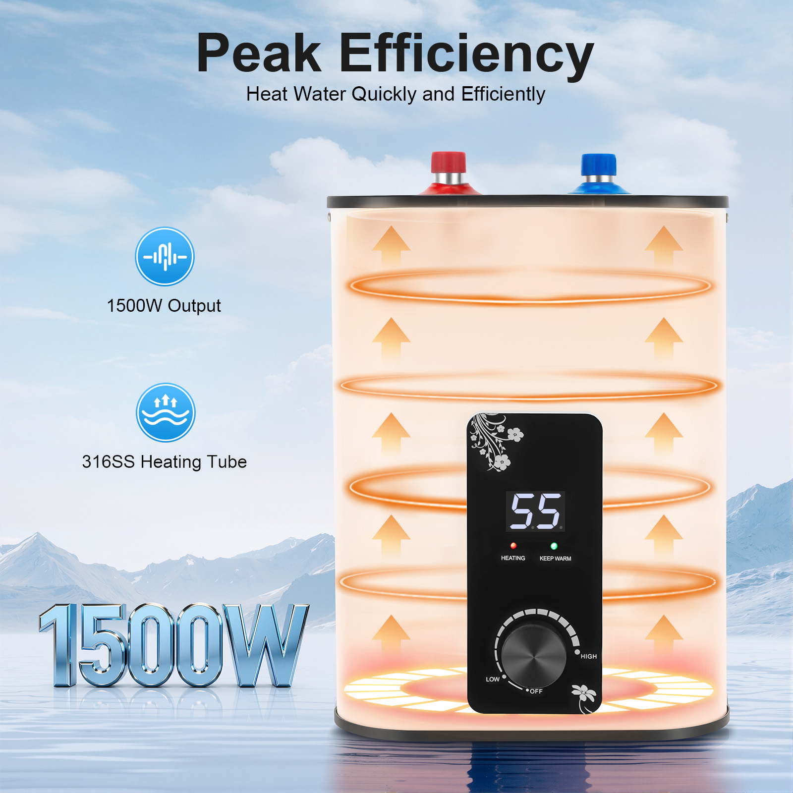 インスタント温水器 1500W、8L 電気ミニタンク給湯器  - Miniature Baking Kitchen のレビューと価格