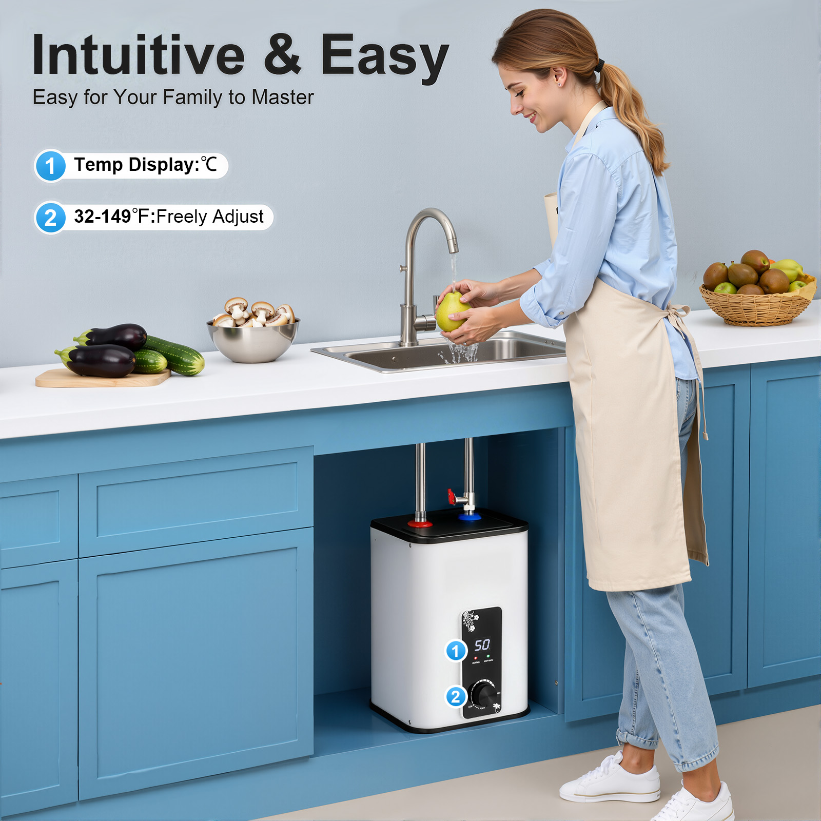 インスタント温水器 1500W、8L 電気ミニタンク給湯器  - Miniature Baking Kitchen のレビューと価格
