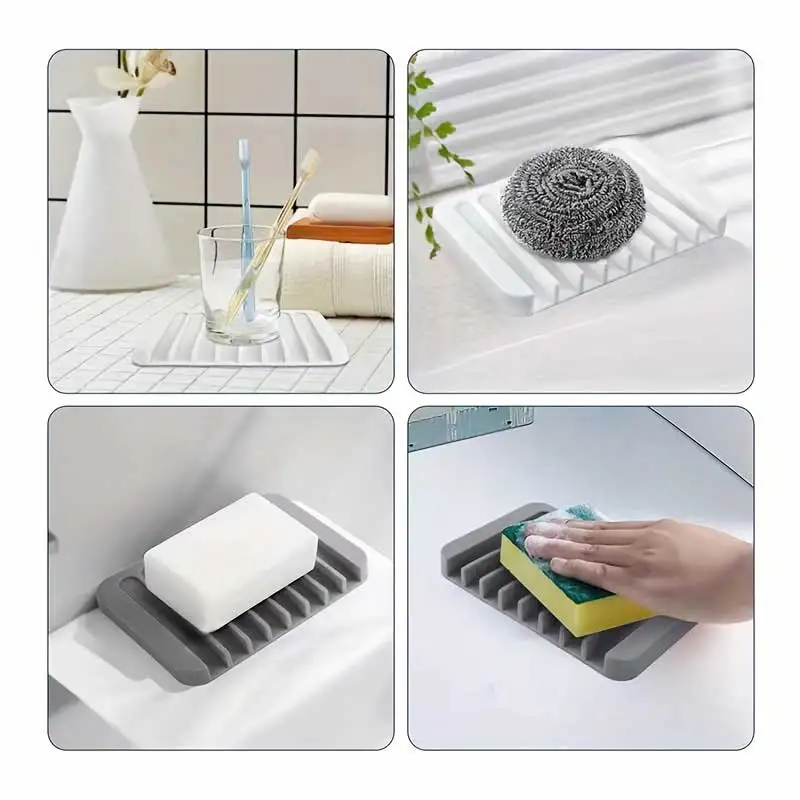 新しい1個入りシリコン製水切り石鹸置き、穴あけ不要、滑り止め - Kitchen Baking Tray Organizer のレビューと価格