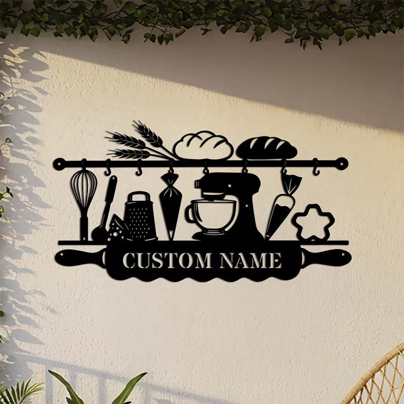 パーソナライズされたキッチンアイアンウォールアート、ベーキン - Kitchen Baking Wall Art のレビューと価格