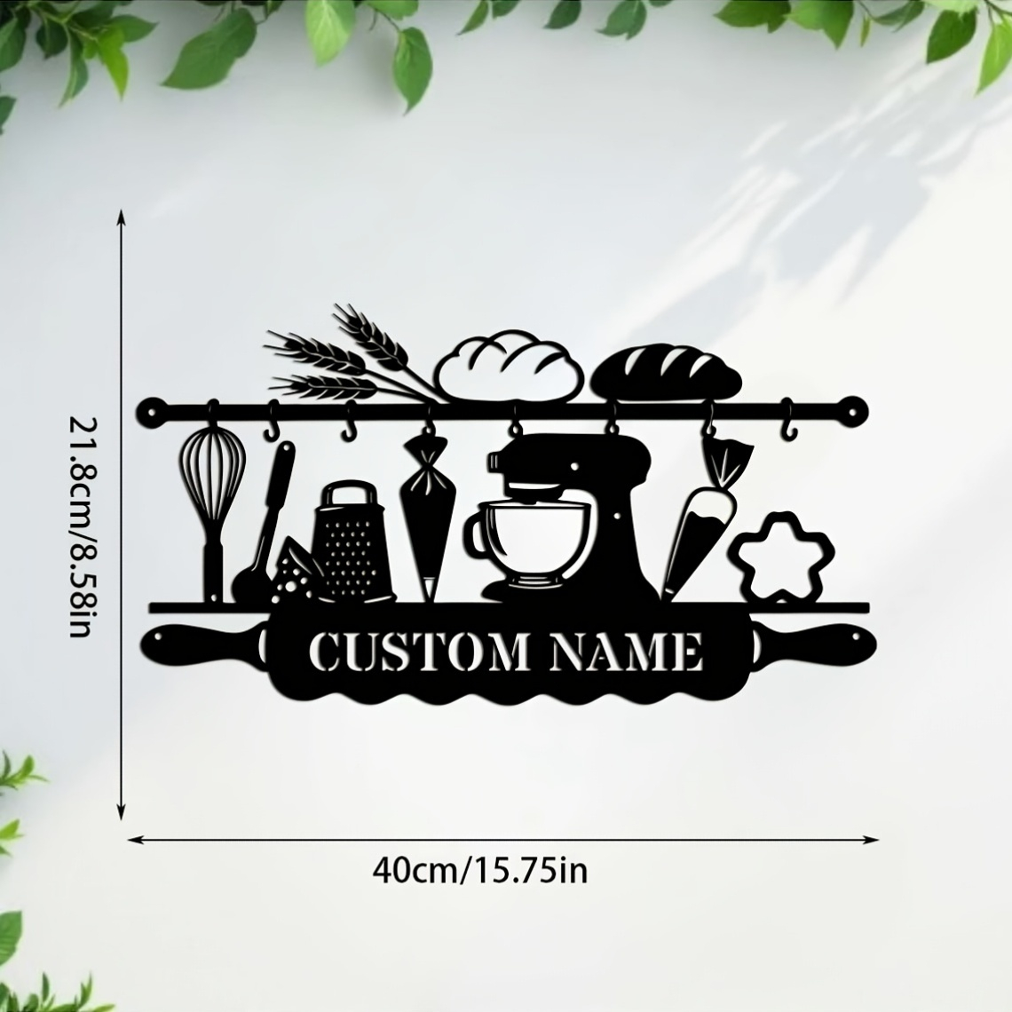 パーソナライズされたキッチンアイアンウォールアート、ベーキン - Kitchen Baking Wall Art のレビューと価格