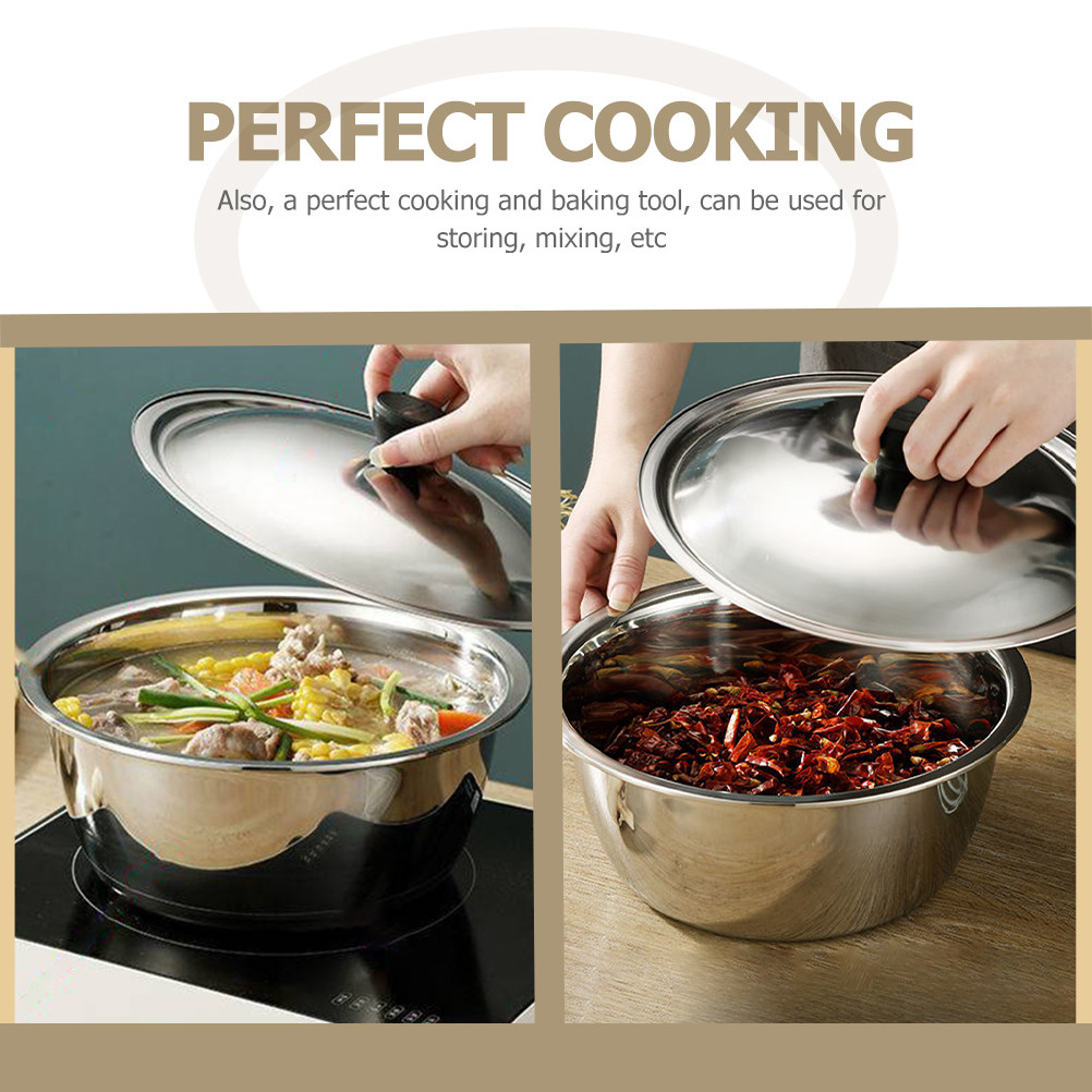 ステンレス製ミキシングボウル、深型で頑丈なキッチンボウル、生 - Kitchen Baking Cooking のレビューと価格