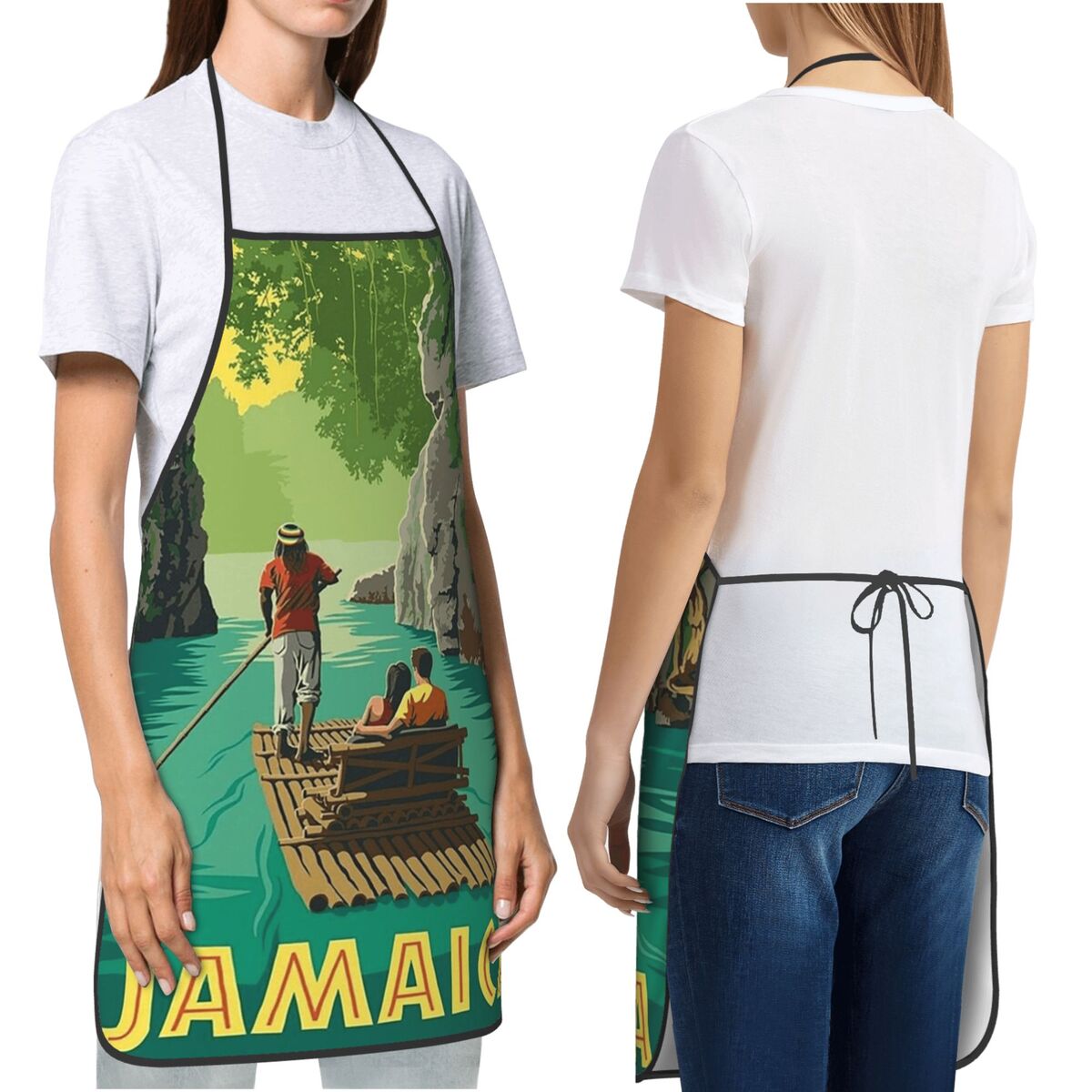 ジャマイカ ヴィンテージ カリブ海諸島旅行広告プリントエプロ - Kitchen Baking Island のレビューと価格