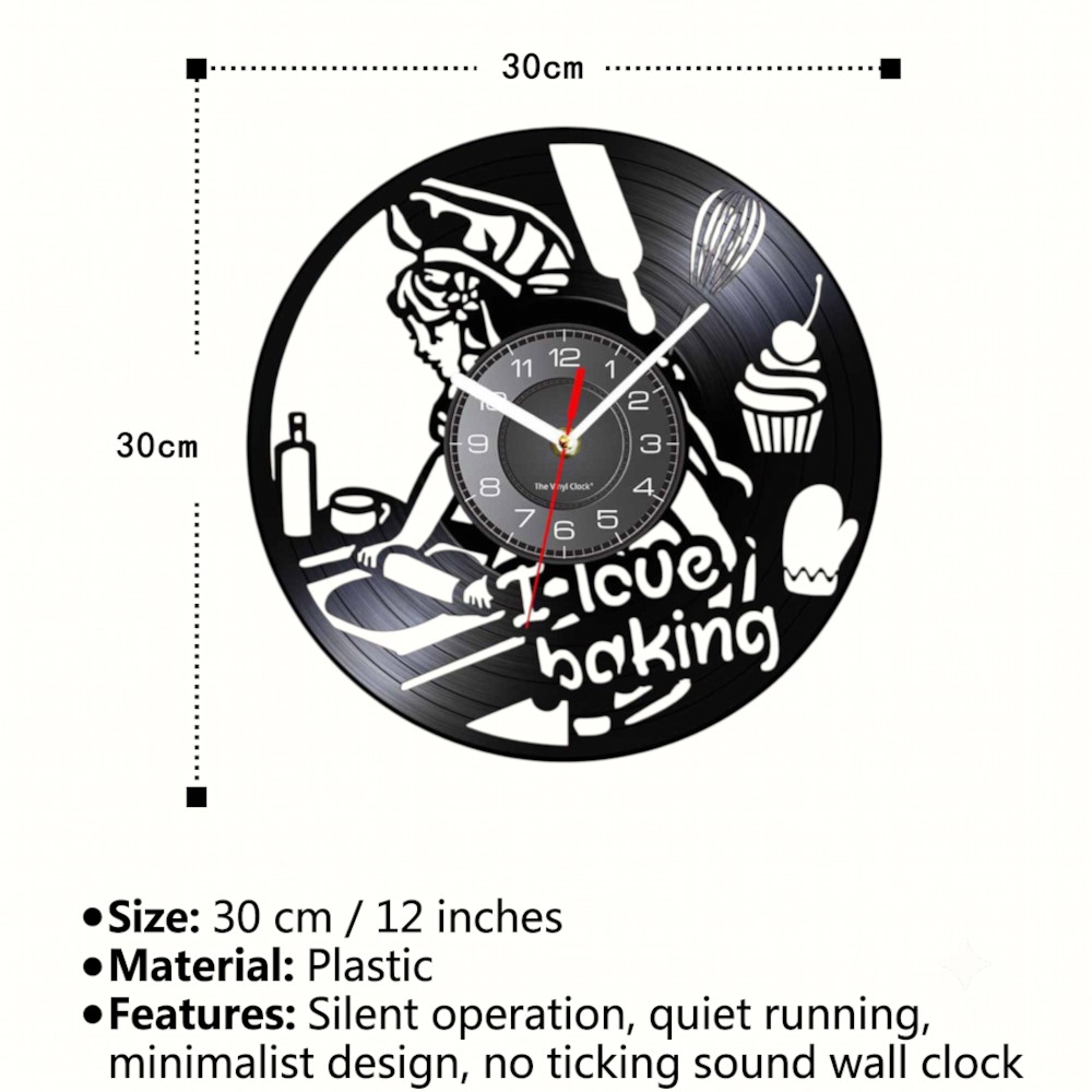 ベーキングビニールレコードウォールクロック　「I Love  - Kitchen And Baking Life のレビューと価格