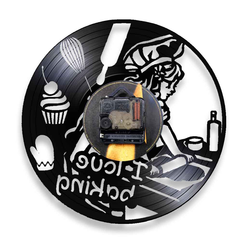 ベーキングビニールレコードウォールクロック　「I Love  - Kitchen And Baking Life のレビューと価格